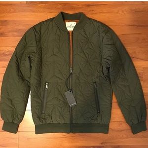 Light weight Stitch Note Olive Bomber Jacket- XL